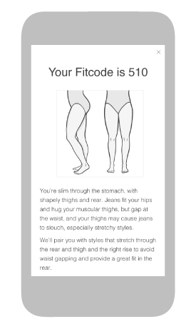 Mobile designs of Fitcode quiz complete modal
