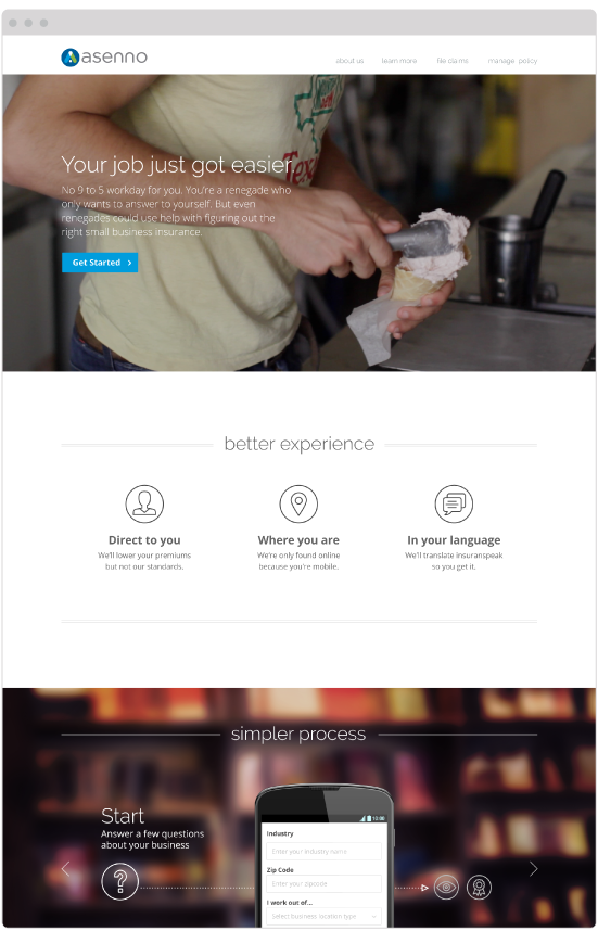 webdesign for landing page of fitcode website